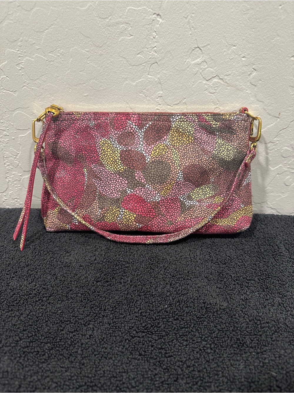 HOBO Pink Multicolor Patterned Wristlet Clutch/Crossbody